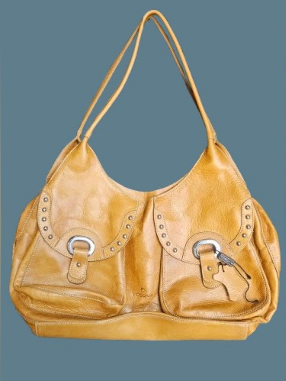 *Toscani Vintage Italian Leather Shoulder Bag Purse